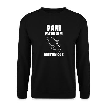 Panipwoblem Martinique Humor Westindische Mentalität - Unisex Pullover - Schwarz - Vorne - Alina (178cm) & Michal (187cm)