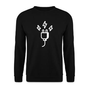 Power plug symbol - Unisex Sweatshirt - black - Front - Alina (178cm) & Michal (187cm)