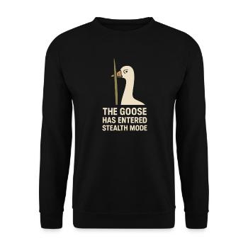 Funny Geese Meme Chaos Honk Certified Silly - Unisex Sweatshirt - black - Front - Alina (178cm) & Michal (187cm)
