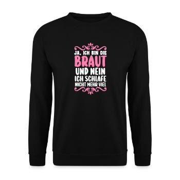 Bachelor Party Team Bride Hen Party - Unisex Sweatshirt - black - Front - Alina (178cm) & Michal (187cm)