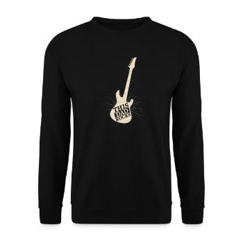This Dad Rocks Rock Band Guitar Music - Unisex Sweatshirt - black - Front - Alina (178cm) & Michal (187cm)