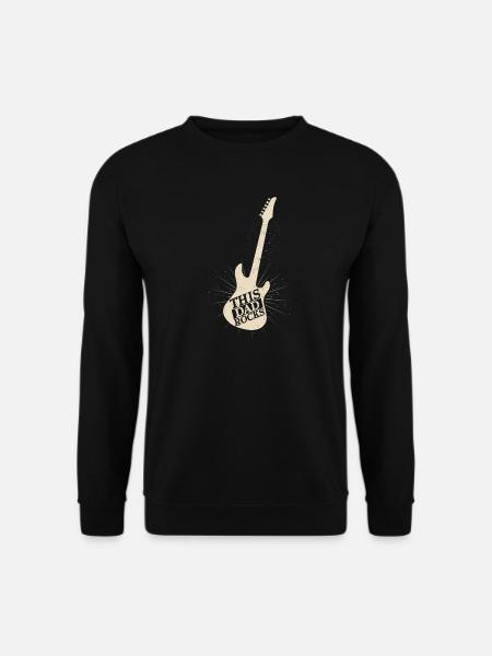 This Dad Rocks Rock Band Guitar Music - Unisex Pullover - Schwarz