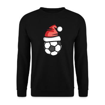 Football de Noël avec chapeau de Père Noël - Sweat-shirt Unisexe - noir - Devant - Alina (178cm) & Michal (187cm)