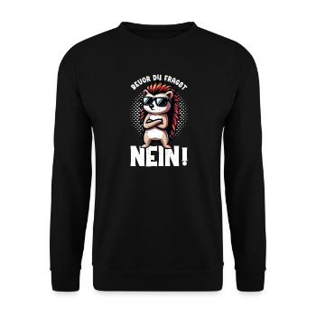 Avant de demander No Hedgehog Mauvaise humeur - Sweat-shirt Unisexe - noir - Devant - Alina (178cm) & Michal (187cm)