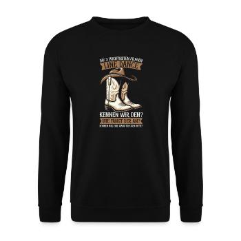 Line Dancing Cowboy Line Dancer Line Dance - Unisex Sweatshirt - black - Front - Alina (178cm) & Michal (187cm)