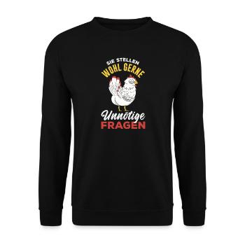 They probably like to ask unnecessary questions - Unisex Sweatshirt - black - Front - Alina (178cm) & Michal (187cm)