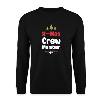 X-Mas Crew Member - Unisex Sweatshirt - black - Front - Alina (178cm) & Michal (187cm)
