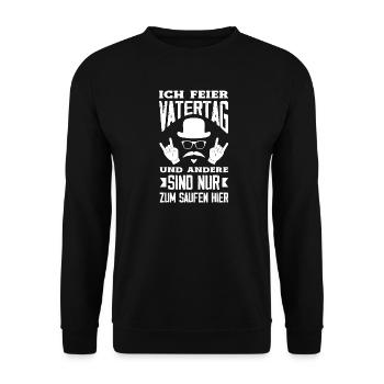 Drôle de cadeau de fête des pères papa bière - Sweat-shirt Unisexe - noir - Devant - Alina (178cm) & Michal (187cm)