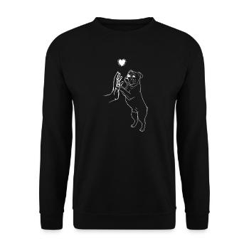 Englische Bulldogge Liebhaber Hund - Unisex Pullover - Schwarz - Vorne - Alina (178cm) & Michal (187cm)