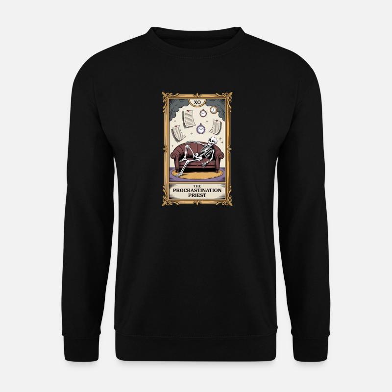 The Procrastination Priest Procrastinator Skeleton - Unisex Sweatshirt - black