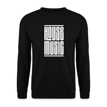 house music bold logo - Unisex Sweatshirt - black - Front - Alina (178cm) & Michal (187cm)
