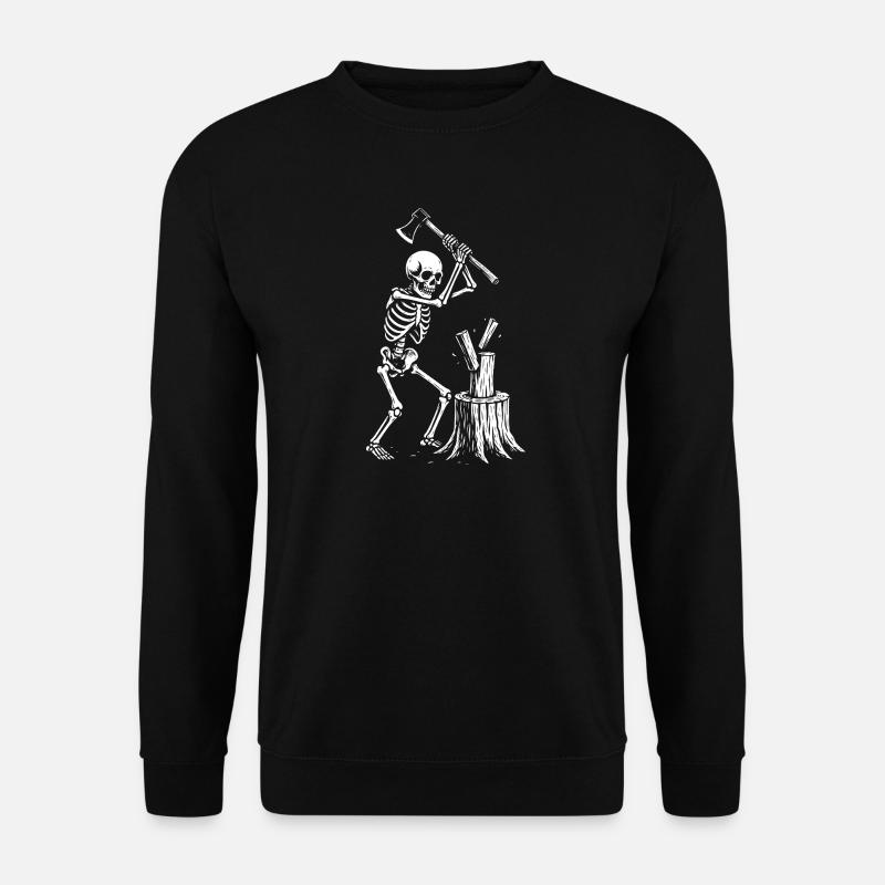 Silhouette du bûcheron squelette - Sweat-shirt Unisexe - noir
