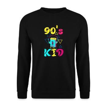 90s Kid Forever – retro t-shirt for fans of the 90s - Unisex Sweatshirt - black - Front - Alina (178cm) & Michal (187cm)
