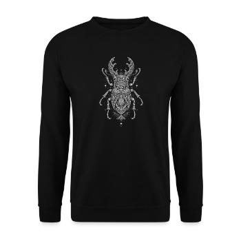 Ornamentkäfer Mandala - Unisex Pullover - Schwarz - Vorne - Alina (178cm) & Michal (187cm)