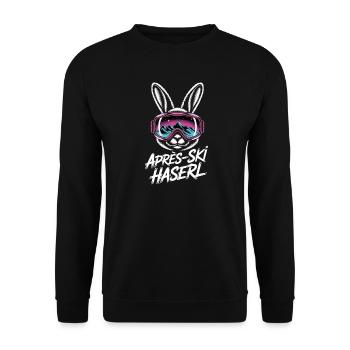 Après-ski bunny hut fun Skier ski bunny - Unisex Sweatshirt - black - Front - Alina (178cm) & Michal (187cm)