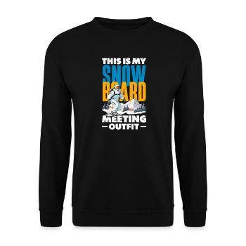 Snowboarding Snowboard Meeting Chairlift - Unisex Sweatshirt - black - Front - Alina (178cm) & Michal (187cm)