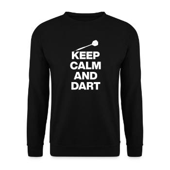 KEEP CALM AND PLAY DARTS! WEISS 180 DARTSPORT - Unisex Pullover - Schwarz - Vorne - Alina (178cm) & Michal (187cm)