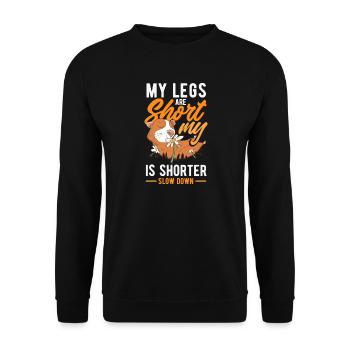 Wait for me, I've got little legs - Unisex Sweatshirt - black - Front - Alina (178cm) & Michal (187cm)