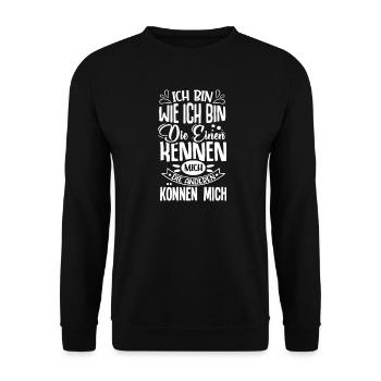 Je suis comme je suis, celui qui peut me connaître - Sweat-shirt Unisexe - noir - Devant - Alina (178cm) & Michal (187cm)