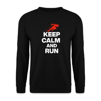 KEEP CALM AND RUN! - Unisex Pullover - Schwarz - Vorne - Alina (178cm) & Michal (187cm)