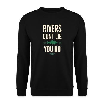La pêche à la mouche dans les eaux du Nord – - Sweat-shirt Unisexe - noir - Devant - Alina (178cm) & Michal (187cm)
