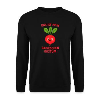 Radieschen Kostüm Gemüse Fasching Karneval vegan - Unisex Pullover - Schwarz - Vorne - Alina (178cm) & Michal (187cm)