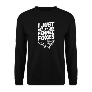 I Just Really Like Fennec Foxes - Unisex Sweatshirt - black - Front - Alina (178cm) & Michal (187cm)