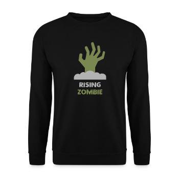 Zombie Hand T-Shirt – Gruseliges untotes Grafikdesign - Unisex Pullover - Schwarz - Vorne - Alina (178cm) & Michal (187cm)