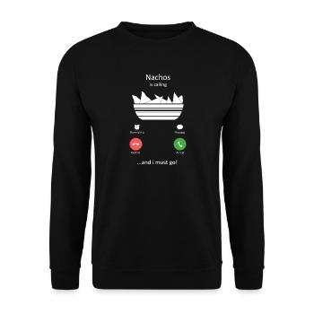 Nachos is Calling And I Must Go Funny Food Art - Unisex Sweatshirt - black - Front - Alina (178cm) & Michal (187cm)