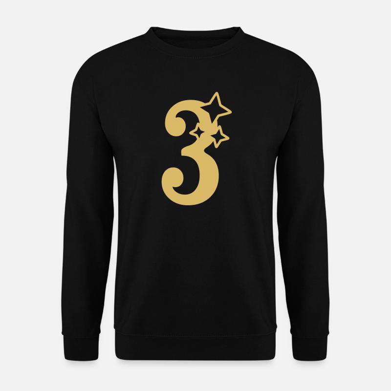 3 Year Anniversary 3rd Birthday Star - Unisex Sweatshirt - black