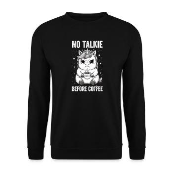 Pas de conversation devant une licorne amoureuse du café - Sweat-shirt Unisexe - noir - Devant - Alina (178cm) & Michal (187cm)