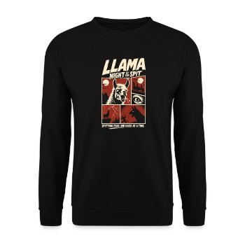 Llamas No Drama Just Llamas Horror - Unisex Sweatshirt - black - Front - Alina (178cm) & Michal (187cm)