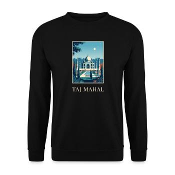 Taj Mahal Moonlit Garden Indian Travel - Unisex Sweatshirt - black - Front - Alina (178cm) & Michal (187cm)