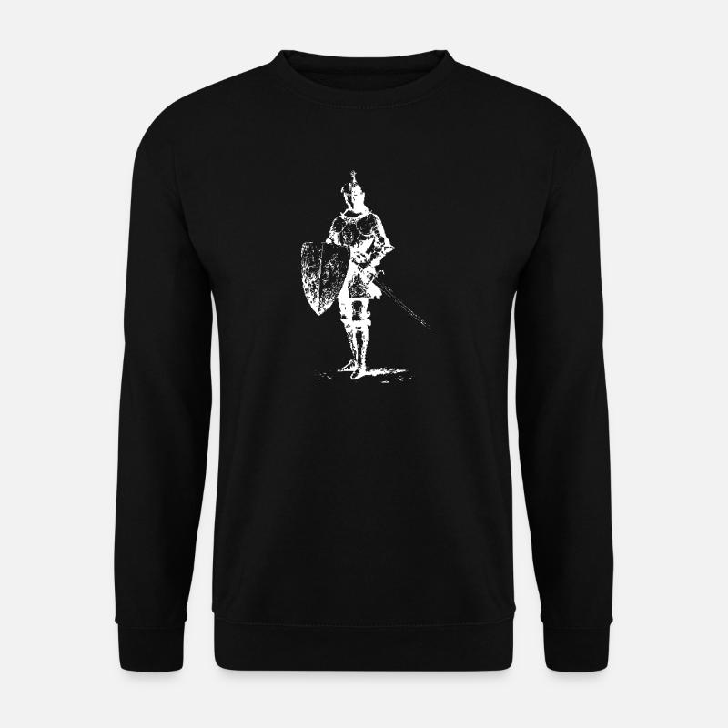 Ritter-Silhouette mit Schild und Schwert - Unisex Pullover - Schwarz