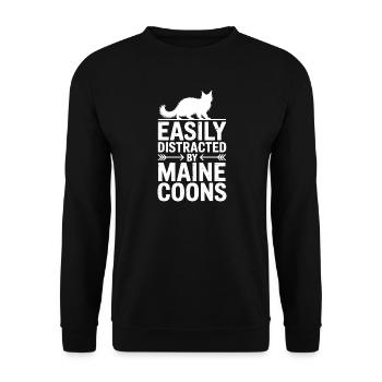 Maine Coon Sayings Cat Joke Maine Coon Gift - Unisex Sweatshirt - black - Front - Alina (178cm) & Michal (187cm)