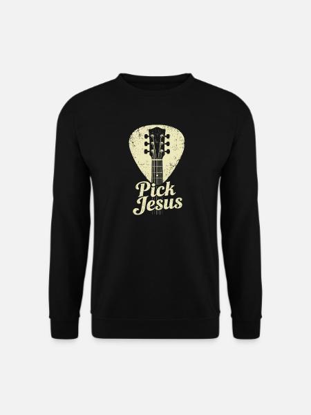 Pick Jesus Christian Faith Prayer - Unisex Sweatshirt - black