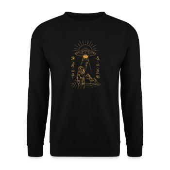 Pharaoh UFO Vision - Unisex Sweatshirt - black - Front - Alina (178cm) & Michal (187cm)