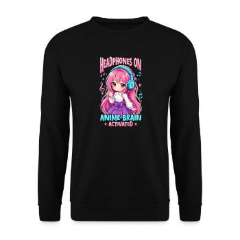 Anime and Music Chibi - Unisex Sweatshirt - black - Front - Alina (178cm) & Michal (187cm)