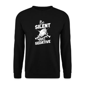 Anesthésiste Be Silent Specialist - Sweat-shirt Unisexe - noir - Devant - Alina (178cm) & Michal (187cm)
