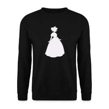 Prinzessin Silhouette im Ballkleid - Unisex Pullover - Schwarz - Vorne - Alina (178cm) & Michal (187cm)