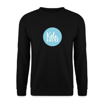 Köln Deutz mein Veedel - Unisex Pullover - Schwarz - Vorne - Alina (178cm) & Michal (187cm)