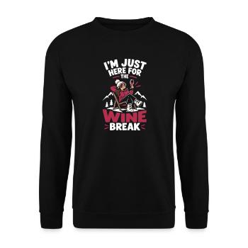 Après Ski Wein Winterurlaub Skifahren Party - Unisex Pullover - Schwarz - Vorne - Alina (178cm) & Michal (187cm)