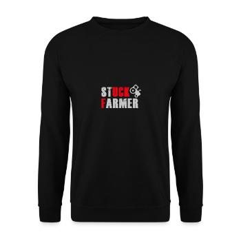 STUCK FARMER GREY RED - Unisex Sweatshirt - black - Front - Alina (178cm) & Michal (187cm)