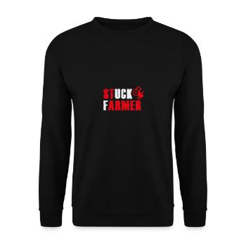 STUCK FARMER RED GREY - Unisex Sweatshirt - black - Front - Alina (178cm) & Michal (187cm)