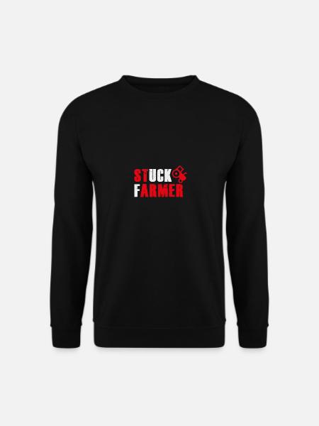 STUCK FARMER RED GREY - Unisex Sweatshirt - black