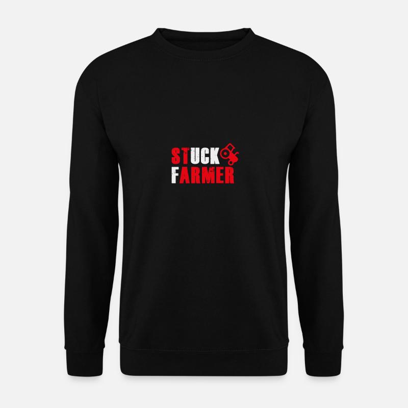 STUCK FARMER RED GREY - Unisex Sweatshirt - black