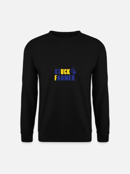 STUCK FARMER BLUE YELLOW - Unisex Sweatshirt - black