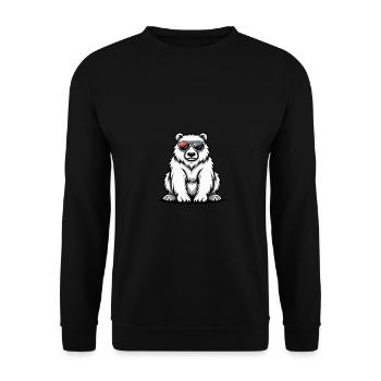 Eisbär Cool Tier - Unisex Pullover - Schwarz - Vorne - Alina (178cm) & Michal (187cm)