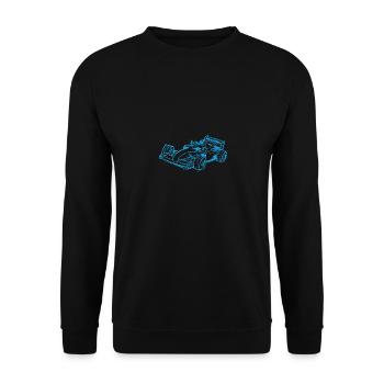 Skizze Einsitzerwagen - Unisex Pullover - Schwarz - Vorne - Alina (178cm) & Michal (187cm)