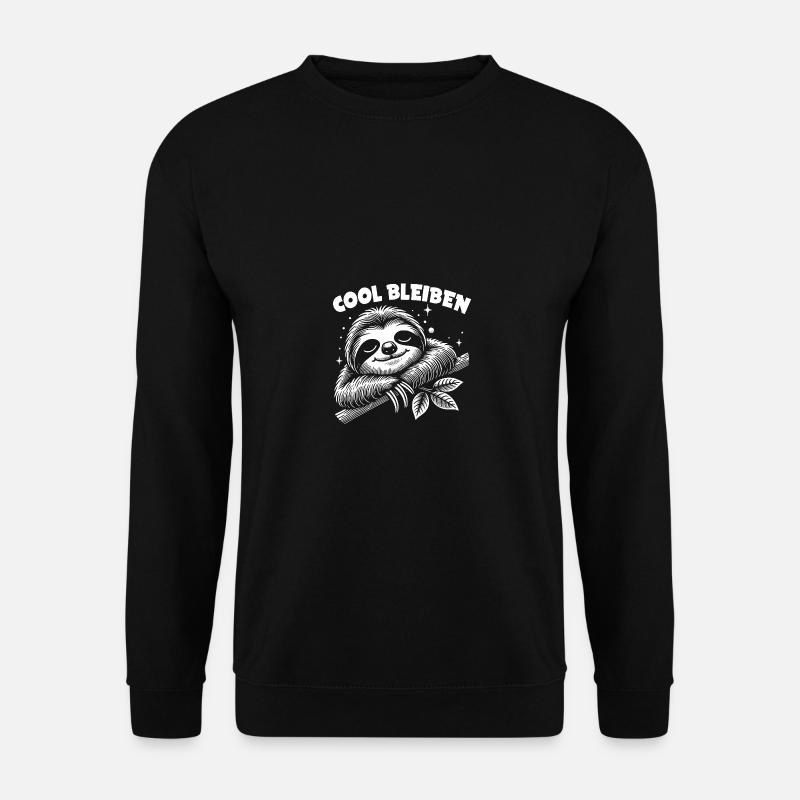 Süßes schläfriges Faultier immer mit der Ruhe - Unisex Pullover - Schwarz